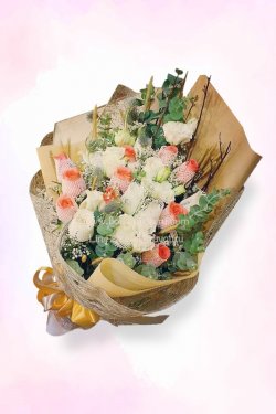 ช่อกุหลาบขาว โอลด์โรส (โอรส) ทรงยาว
