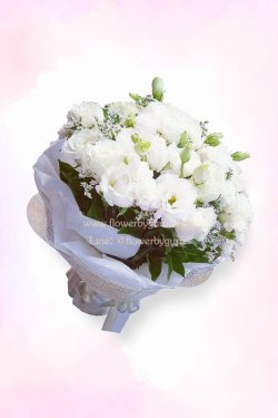 ช่อดอกไม้สด ดอกกุหลาบสีขาว