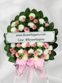 พวงหรีดขาวชมพู ส่งทุกวัด