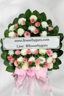 พวงหรีดขาวชมพู ส่งทุกวัด
