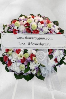พวงหรีดสวยๆ ร้านดอกไม้ Flower By Guru